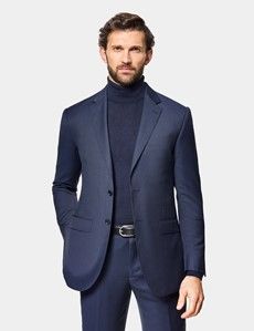 Slim Fit Navy Birdseye Suit Jacket