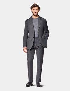Slim Fit Charcoal Birdseye Suit