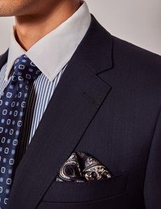 Navy Sharkskin Slim Suit Jacket-preview1