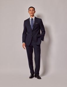 Navy Sharkskin Slim Suit Jacket-preview6