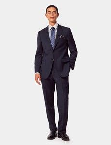 Slim Fit Navy Sharkskin Suit Jacket-preview6
