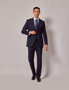 Navy Sharkskin Slim Suit-preview10