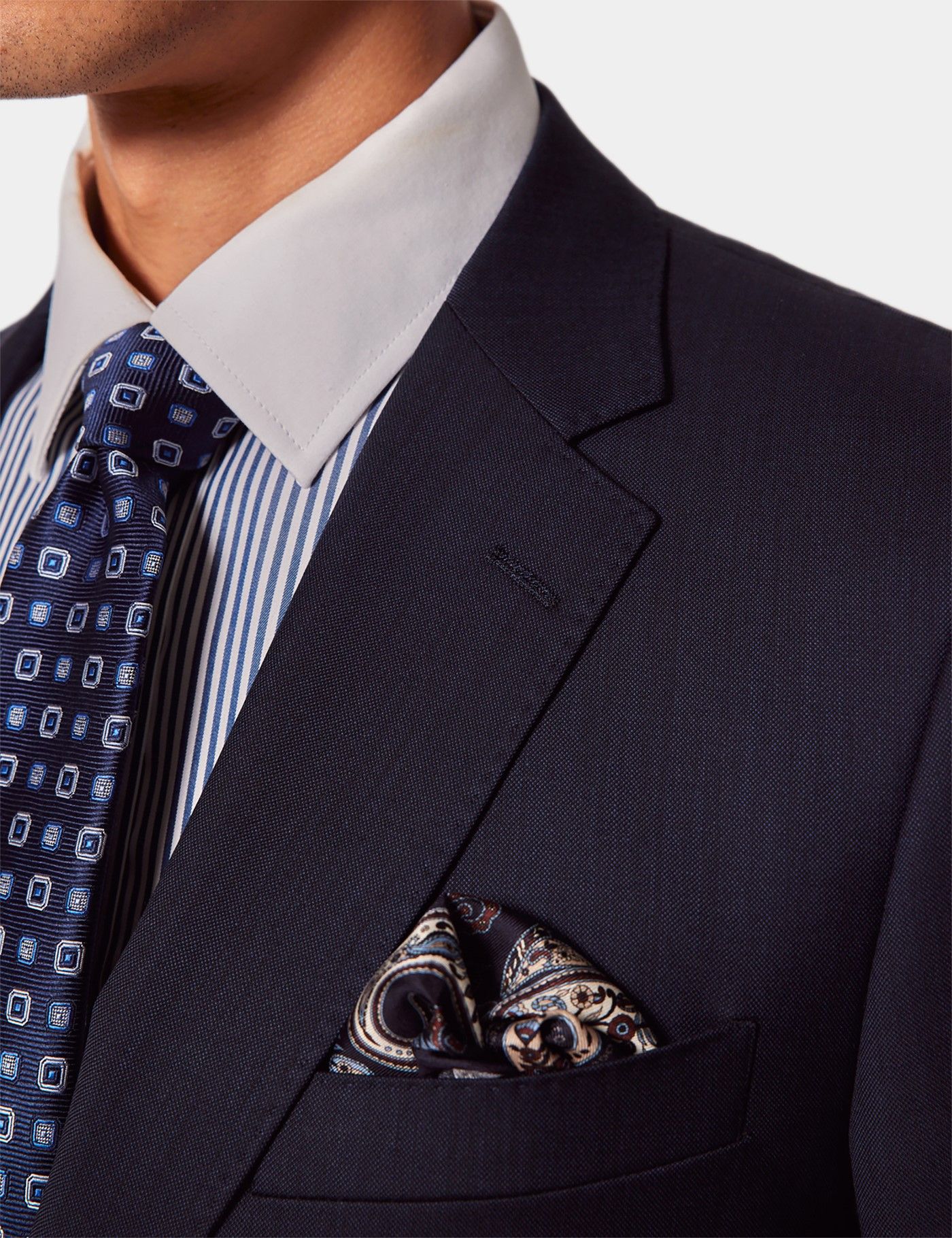 Slim Fit Navy Sharkskin Suit-preview