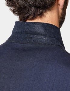 Slim Fit Navy Sharkskin Suit