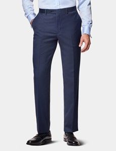 Slim Fit Navy Sharkskin Suit