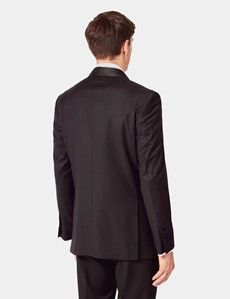 Black Wool Slim Fit Shawl Dinner Suit-preview5