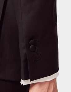 Black Wool Slim Fit Shawl Dinner Suit-preview7