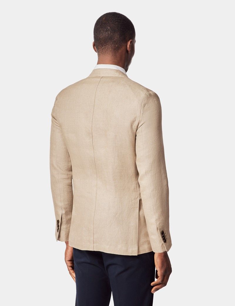 Slim Fit Taupe Hopsack Suit Jacket thumbnail 2