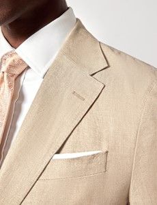 Taupe Hopsack Linen Slim Fit Suit-preview1