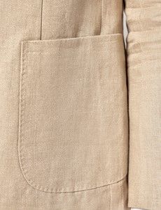 Taupe Hopsack Linen Slim Fit Suit-preview3