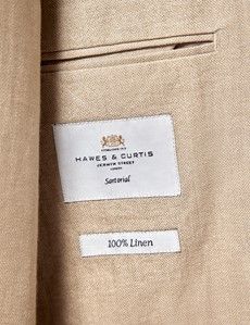 Taupe Hopsack Linen Slim Fit Suit-preview4