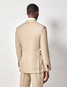 Taupe Hopsack Linen Slim Fit Suit-preview5