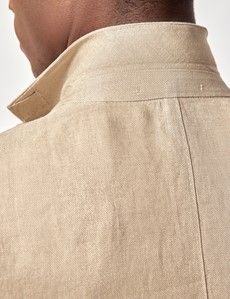 Taupe Hopsack Linen Slim Fit Suit-preview6