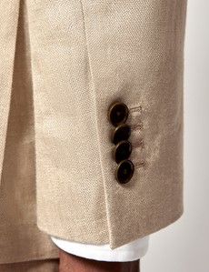 Taupe Hopsack Linen Slim Fit Suit-preview7