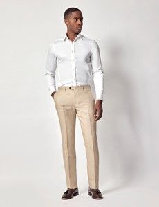 Taupe Hopsack Linen Slim Fit Suit-preview8