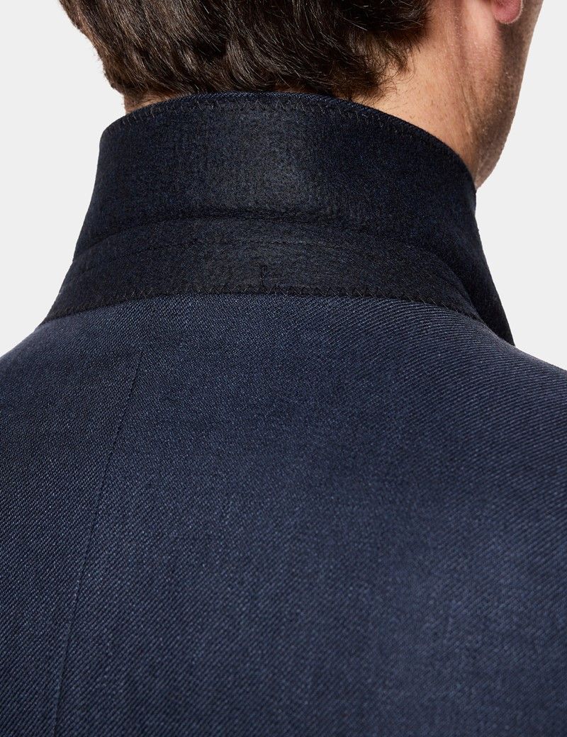 Slim Fit Navy Linen Suit Jacket thumbnail 5