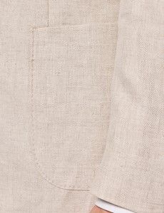 Slim Fit Stone Linen Suit Jacket