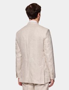 Slim Fit Stone Linen Suit Jacket