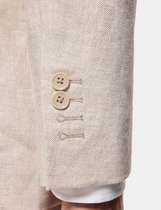 Slim Fit Stone Linen Suit Jacket