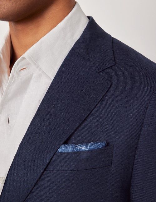 Navy Linen Slim Fit Suit-preview