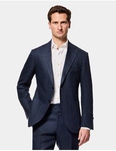 Slim Fit Navy Linen Suit