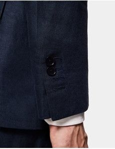 Slim Fit Navy Linen Suit