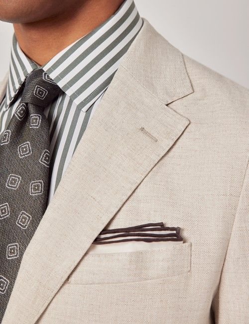 Stone Linen Slim Fit Suit-preview