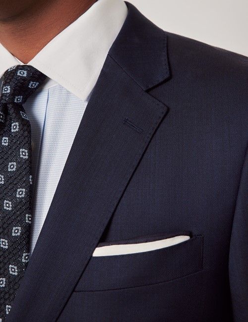 Deep Navy Sharkskin Slim Fit Suit-preview