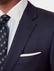 Slim Fit Deep Navy Sharkskin Suit-preview1
