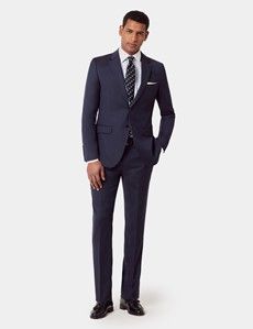 Slim Fit Deep Navy Sharkskin Suit-preview2