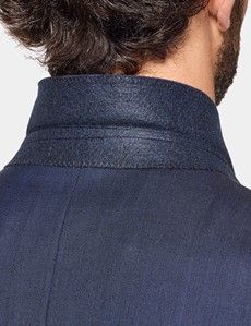 Slim Fit Deep Navy Sharkskin Suit