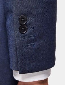 Slim Fit Deep Navy Sharkskin Suit