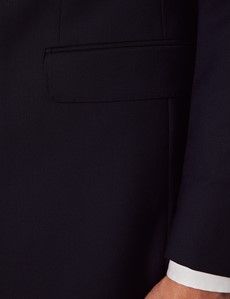 Midnight Blue Semi Plain Wool Slim Fit Suit-preview3