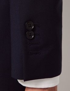 Midnight Blue Semi Plain Wool Slim Fit Suit-preview7