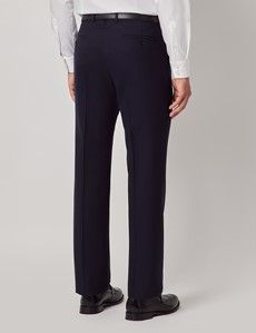 Midnight Blue Semi Plain Wool Slim Fit Suit-preview10