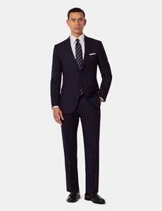 Slim Fit Midnight Blue Semi Plain Suit