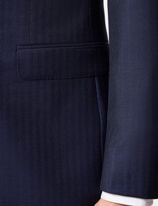 Slim Fit Navy Herringbone Suit Jacket