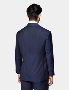 Slim Fit Navy Herringbone Suit Jacket