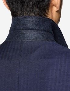 Slim Fit Navy Herringbone Suit