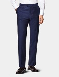Slim Fit Navy Herringbone Suit