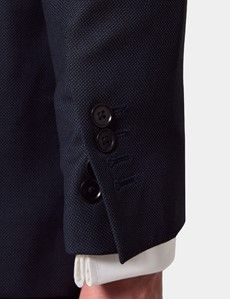 Slim Fit Navy Birdseye Suit Jacket