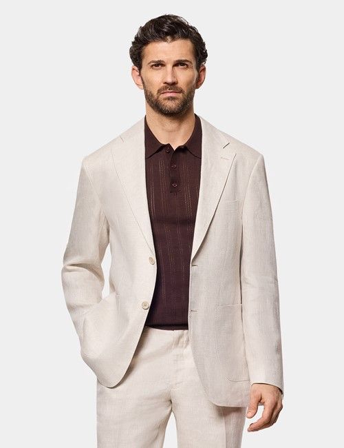 Light Taupe Premium Knitted Rib Polo Shirt