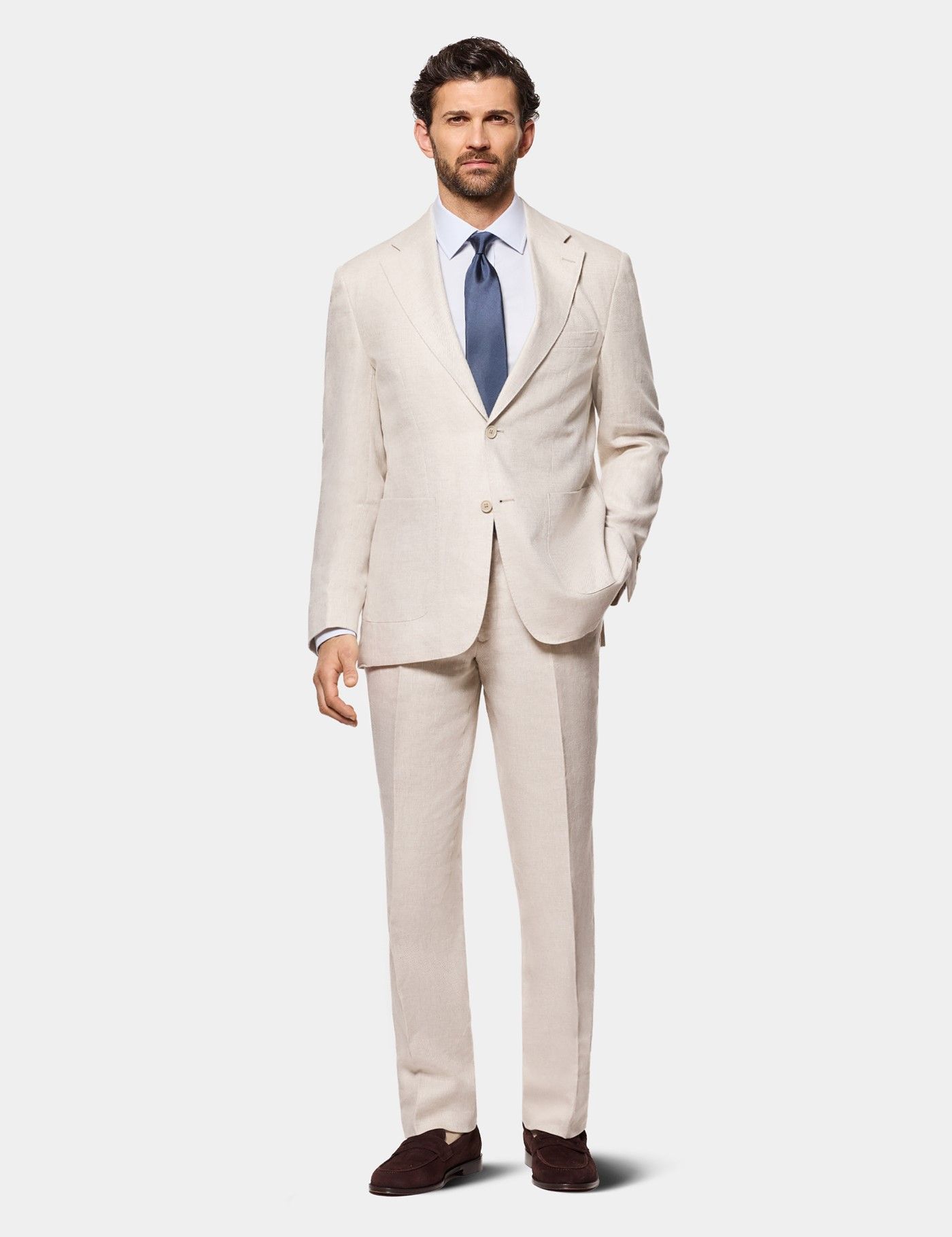 old fashioned moo moo dress Ferera Collection-Men's 3 Piece Slim Fit Suit Solid French Blue main image 0