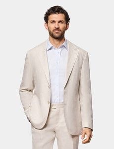 Tailored Fit Stone Linen Suit
