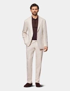 Tailored Fit Stone Linen Suit