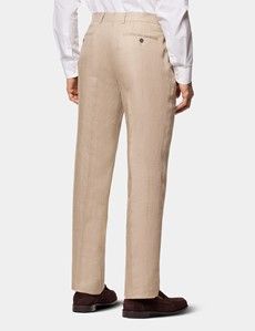 Tailored Fit Taupe Hopsack Linen Suit