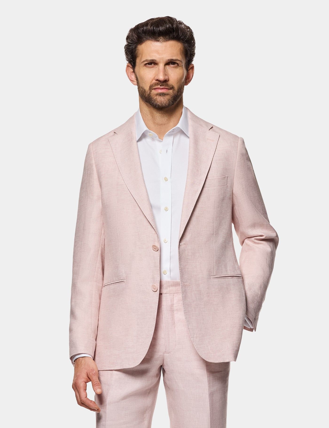 Men's Tailored Fit Pink Suit Jacket | Hawes & Curtis