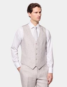 Tailored Fit Light Grey Linen Suit