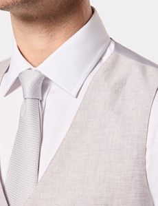 Tailored Fit Light Grey Linen Suit