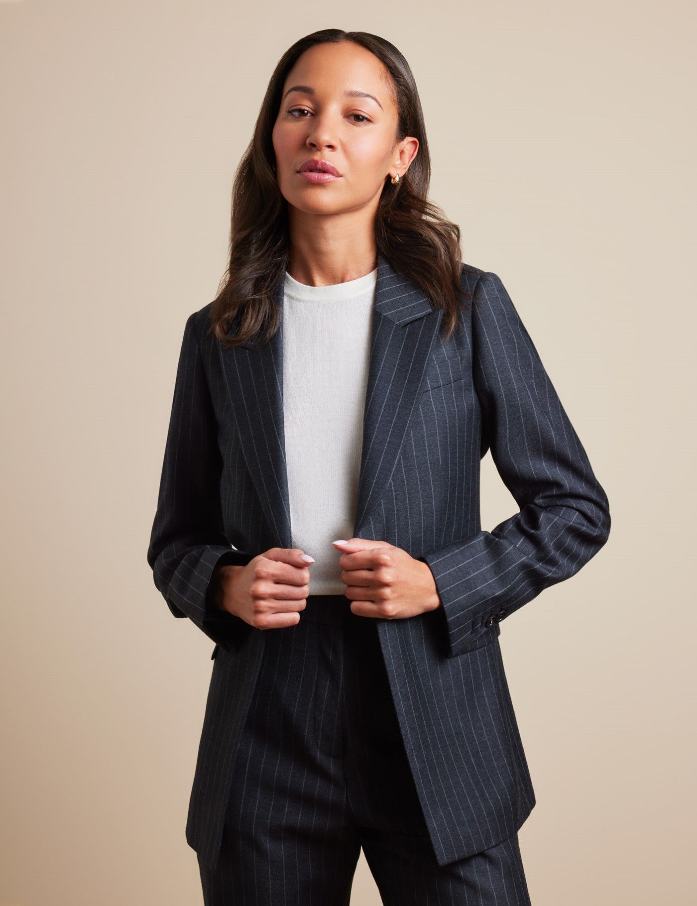 Black Double Breasted Longline Jacket